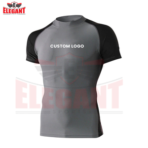Personalizado respetuoso del medio ambiente ligero 2025 mejor calidad MMA Tops Running cuello redondo manga corta Rash Guards para hombres - Product Image 6