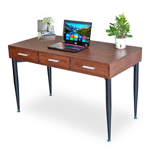 Bureau d'ordinateur CONE BD68098 120x60cm avec tiroirs en bois de caoutchouc et pieds en fer - Product Image 1