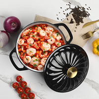 Ensemble de cuisine écologique en fonte émaillée de haute qualité, comprenant une cocotte en fer en forme de citrouille avec couvercle en acier inoxydable
