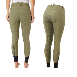 Pantalones de cintura alta para mujer al por mayor con agarre completo de silicona, medias de equitación, pantalones de montar para mujer, pantalones de color personalizados - Product Image 4
