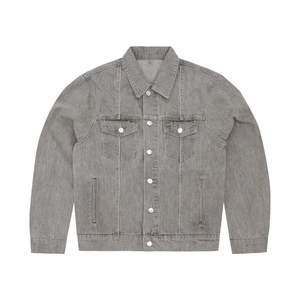 แจ็คเก็ตยีนส์วินเทจสีดำฟอกสไตล์สตรีทแฟชั่นสำหรับผู้ชาย ออกแบบโดย OEM แขนยาว แจ็คเก็ตยีนส์ทรงทรัคเกอร์สำหรับผู้ชายแบบสั่งทำพิเศษ - Product Image 6