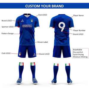 Conjunto de camisetas de fútbol de manga corta personalizadas de alta calidad, servicio OEM, uniforme de fútbol para adultos y kit de ropa de fútbol - Product Image 3