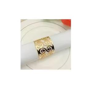 Haute tendance en laiton feuille serviette anneau mariage Durable durable Style américain vaisselle pour restaurants et hôtels meilleur prix - Product Image 4