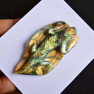 Hecho a mano hermoso Multi Flash feldespato labradorita lagarto espectrolita tallas de cristal amarillo labradorita piedra preciosa Natural - Product Image 1