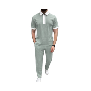 Ensemble pantalon 2 pièces sportif pour homme Collection de gros Chemise et pantalon de survêtement Ensemble short respirant de haute qualité Tenues décontractées - Product Image 1