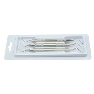 Ensemble de 3 instruments chirurgicaux dentaires en acier inoxydable : Curettes dentaires dentelées, Détartreur dentaire, Curette osseuse, Outils d'implantation - Product Image 6
