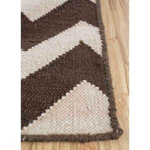 Indusbar Handmade <b>Wool</b> Rugs Beige <b>Brown</b> Flat Weaves for Home Chevrons Rectangles Fur for Living Bedside Hallway Dwrm-151 - Product Image 4