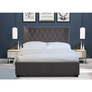 Kensington Ottoman <b>Bed</b> <b>Frame</b> High Quality Blue Velvet With Modern Design MDF and Plywood Panel Type Lift Storage King Size - Product Image 5