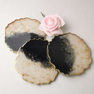 ถาดรองแก้วกาแฟทำจากเรซินอีพ็อกซี่ทรงกลมดีไซน์แบบราชวงศ์สำหรับห้องครัวและบนโต๊ะ - Product Image 6