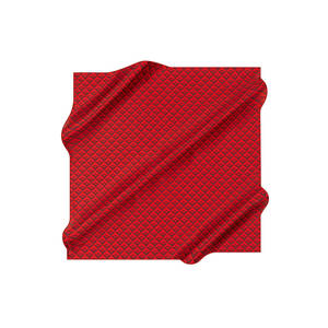 <b>Red</b> <b>Silk</b> Square Scarf with Geometric Pattern - Product Image 1