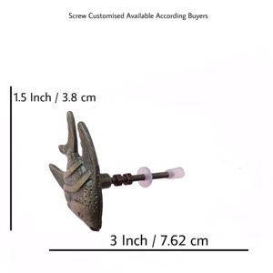 ลูกบิดตู้สไตล์โมเดิร์นหรูหราสไตล์ยุโรปทำจากทองเหลืองโบราณมือจับรูปปลาและสัตว์สำหรับตู้เสื้อผ้าห้องน้ำ - Product Image 4