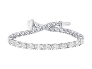 Pulsera de diseñador con diamantes de corte ovalado en platino, engaste horizontal, 7.00 ct, diamantes cultivados en laboratorio F-G en platino, para uso diario, regalo. - Product Image 3