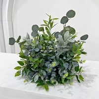 GNW Champagne et Arrangement floral de mariage vert armée Rangée de fleurs artificielles pour décor de coin de scène de table