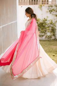 ชุดสلوار คามีซ แฟชั่นล่าสุดจากฟาเตมา ผ้าจอร์เจียต์เทียม แต่งด้ายออร์แกนซ่า คอวี ดีไซน์หรูหรา ประดับเลื่อมวิชิตร้า ปักลายวิจิตร - Product Image 5