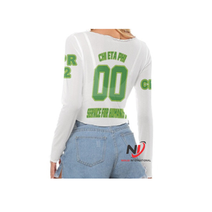 เสื้อครอปพิมพ์ลายสำหรับผู้หญิงเสื้อครอปแขนสั้นแบบสั่งทำ - Product Image 4