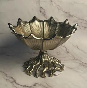 Tazón Decorativo de Diseño con Base de Hoja de Oro, Centro de Mesa Decorativo para Bodas, Exhibición de Mesa, Decoración de Frutas de Lujo, Tazón Moderno de Tendencia - Product Image 1