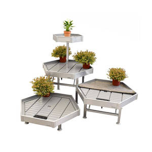 Ensemble de présentoirs hexagonaux modernes en métal à plusieurs niveaux pour les magasins, les mariages et l'intérieur, avec montage facile - Product Image 1