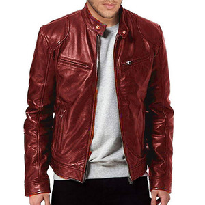 FISLEY International Men's Genuine <b>Leather</b> Bomber <b>Jacket</b> Vintage Casual Biker Style Waterproof Reversible <b>Winter</b> Outerwear - Product Image 1