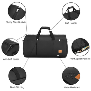 Bolsa de Viaje de Lujo SEYFOCNIA OEM, Bolsas de Lona de Cuero PU Negro con Asas y Mochila - Product Image 5