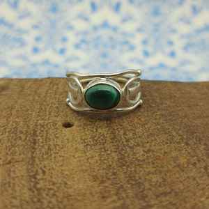 Dainty แหวนหมั้นเงิน925มาลาไคต์เพชรแท้เครื่องประดับโบฮีเมียนแบบเรียบง่ายงานฝีมือ IGI ได้รับการรับรองสำหรับ - Product Image 4