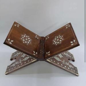 Support de Coran et porte-livre de prière en résine incrustée de nacre, art déco islamique artisanal, cadeau du Ramadan, fait à la main en Inde - Product Image 4