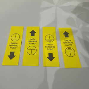 Pegatinas de advertencia de vinilo amarillas personalizadas para el punto de unión de la tierra Adhesivo duradero Marcado de seguridad con símbolo de puesta a tierra de impresión UV - Product Image 2