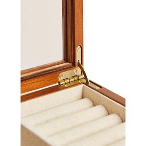 Joyero de madera de 6 compartimentos 34x19x8 cm Solución de almacenamiento elegante - Product Image 3