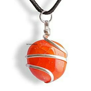 Collar con colgante envuelto en alambre de cornalina, Gema de cristal curativo, colgante envuelto en alambre de piedra roja - Product Image 2