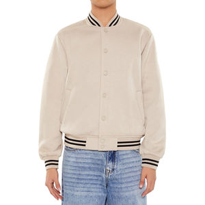 Veste universitaire de haute qualité pour hommes veste d'hiver décontractée avec bouton de couleur crème design personnalisé logo - Product Image 4