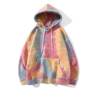 Alta calidad 100% algodón hombres Tie Dye Pullover Sudadera con capucha diseño de letra impresa personalizada temporada de otoño Sudadera con cuello con capucha - Product Image 3