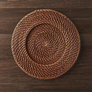 Assiette de présentation en rotin écologique, assiette de salle à manger légère faite à la main, fabricant en gros du Vietnam - Product Image 1