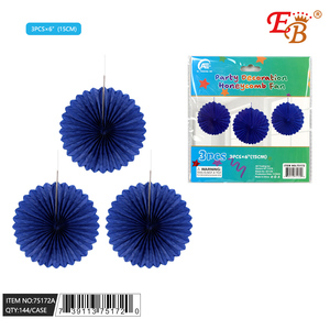 Ventilatore a nido d'ape blu profondo 6 \ "3-PC 144 pz/CS per decorazioni per feste - Product Image 1