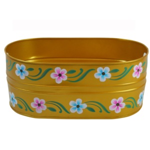 Maceta de Metal de Diseño de Lujo Hecha a Mano con Acabado Esmaltado para Uso Decorativo en Interiores y Exteriores, Jarrones de Metal - Product Image 1