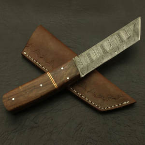 Couteau de chasse à lame fixe en acier Damas sur mesure, robuste, pour la survie en camping et la brousse - Product Image 2