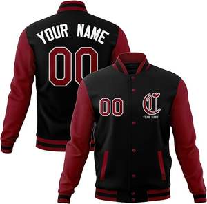 Chaqueta Universitaria de Moda Personalizada de Alta Calidad para Hombre, Chaqueta Bomber de Béisbol con Letras Bordadas de Algodón - Product Image 4