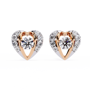 Boucles d'oreilles en or 18 carats avec diamants brillants de laboratoire, design élégant - Product Image 2