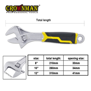 CROWNMAN <strong>8</strong>&quot;/10&quot;/12&quot; Carbon Steel Repairing Multifunction Sliding Adjustable <strong>Spanner</strong> Wrench - Product Image 5