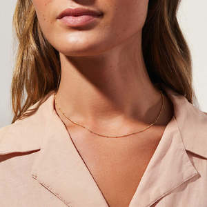 Collar Gargantilla Clásico Religioso de Moda Chapado en Oro de 18K para Mujer J&D con Cadena Fina de Cuentas de Acero Inoxidable y Perla - Para Regalos - Product Image 2