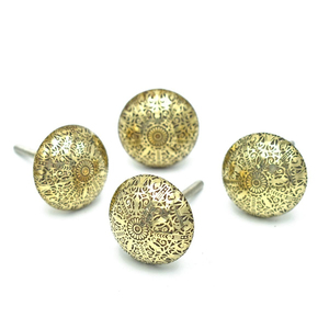 ลูกบิดลิ้นชักทองเหลืองสลักตู้สีทองแบบโบราณมือจับเฟอร์นิเจอร์แบบดึงลูกบิดประตูตู้สไตล์วินเทจอุปกรณ์ภายในบ้าน - Product Image 3