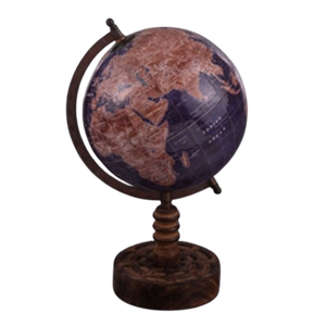 Globe ou Globe de Table Vintage en Bois Latin Italien, Carte de Bureau, Géographique, Décor du Milieu du Siècle - Product Image 3