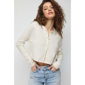 Cárdigan Informal de Punto Suave con Cuello Redondo y Mangas Cortas de Poliéster para Invierno y Otoño con Mega Merchant - Product Image 2