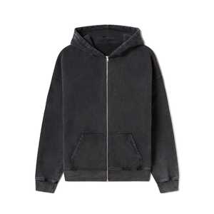 เสื้อมีฮู้ดผ้าคอตตอนมีซิปสไตล์สตรีทผ้า100% ปักตามสั่งเป็นมิตรกับสิ่งแวดล้อมรุ่นเฮฟวีเวตป้องกันการหดตัวแบบหลวม - Product Image 1