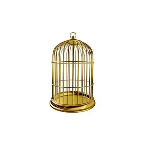 त्योहारी डिजाइन मध्यम और छोटे पक्षी पिंजरे के सुनहरे रंग की गर्म बिक्री तोते पिंजरे को थोक में अनुकूलित किया जा सकता है।