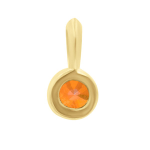 Pendentif en argent sterling plaqué or et rhodium avec zirconium cubique orange de forme ronde pour la fabrication de bijoux de mariage, collier - Product Image 3
