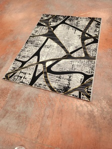 Tapis Adiva turcs modernes en polyester shaggy, tissés jacquard, fabriqués à la machine, à poils longs, rembourrés, réversibles, lavables, antidérapants - Product Image 2