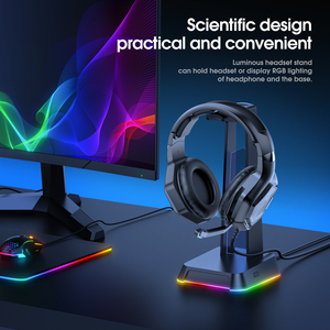 ONIKUMA Support LED pour casque d'écoute Ports USB Support noir pour casque d'écoute Gamers Gaming <span class=keywords><strong>PC</strong></span> Accessoires - Product Image 2