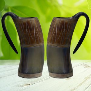 Taza de cuerno natural de calidad superior Diseño único Colorante natural rico y exquisitos detalles hechos a mano - Product Image 6