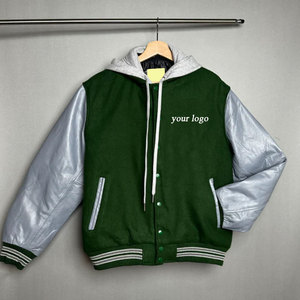 Veste universitaire personnalisée pour homme, fabrication directe d'usine, manches en cuir chaudes pour l'hiver, veste bomber de baseball, vêtements d'extérieur - Product Image 4