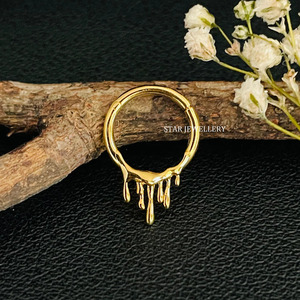 14K ทองลาวา septum เจาะเครื่องประดับปรับ - Product Image 1