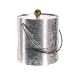 Vert Et Blanc Couleur Blocs Motif Designer En Acier Inoxydable Argent Brillant Poli Vin Et Bière Refroidisseur Seau À Glace De L'Inde - Product Image 4